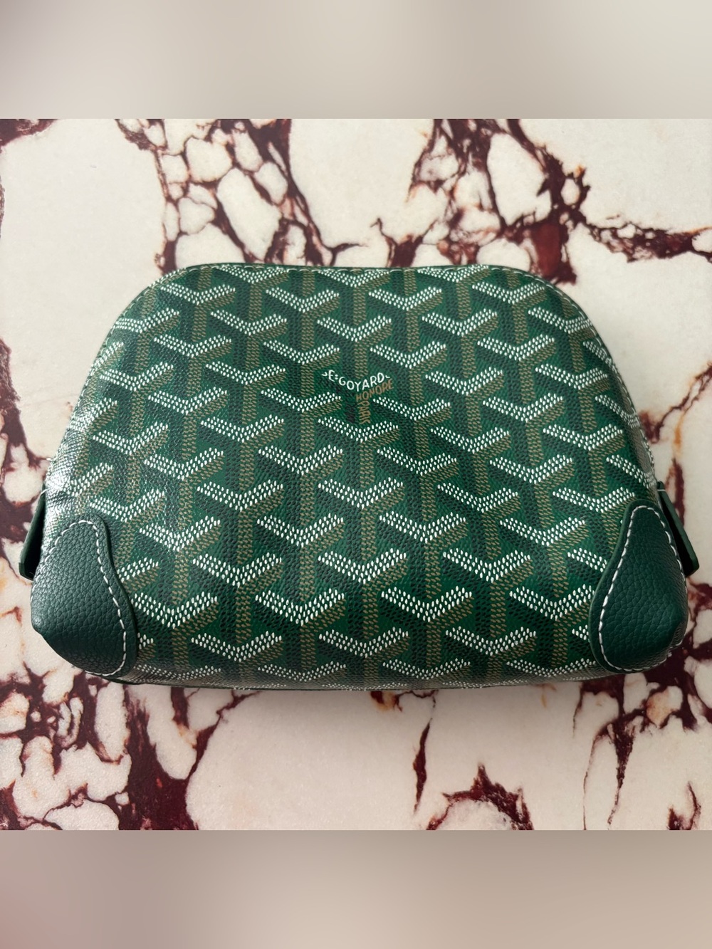 Canvas Cosmetic Pouch with White Pattern